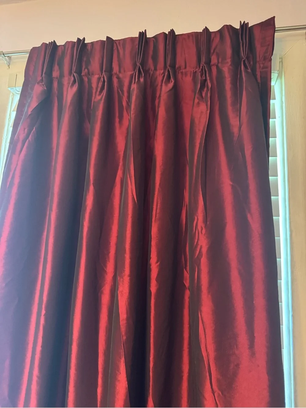 Curtains 96 Inch Length 1 Panels, burgundy Burgundy Satin
